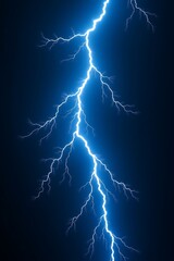 Blue Lightning Strike on a Dark Background