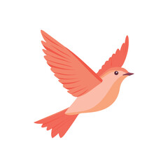 Beautiful Orange Bird in Flight Watercolor Style Illustration