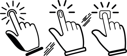 Fototapeta premium Click Cursor Vector Icon