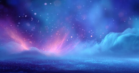 Obraz premium Abstract Night Landscape with Aurora