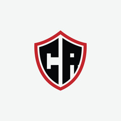 Obraz premium 618 shield logo shape letter alphabet educational learning C R