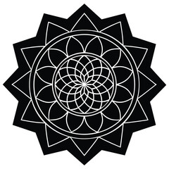 Naklejka premium Golden Sacred Geometry Flower of Life Mandala