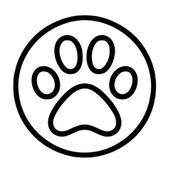 Obraz premium Simple pet paw vector icon in minimalist style on transparent background for pet care, animal lovers, and playful branding concepts