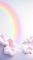 Fototapeta premium Bright rainbow and pink clouds