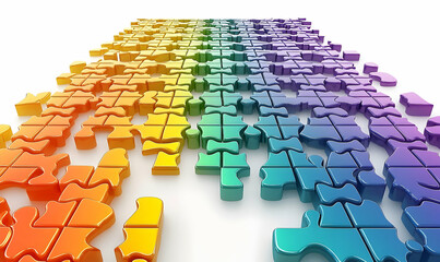 Obraz premium Colorful 3 d puzzle pieces