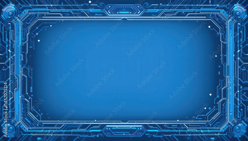 Poster abstract blue tech frame digital interface design