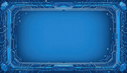 Abstract Blue Tech Frame Digital Interface Design