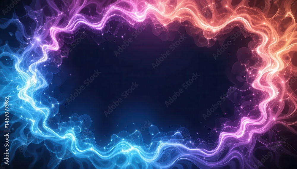 Canvas Prints abstract colorful energy waves frame design