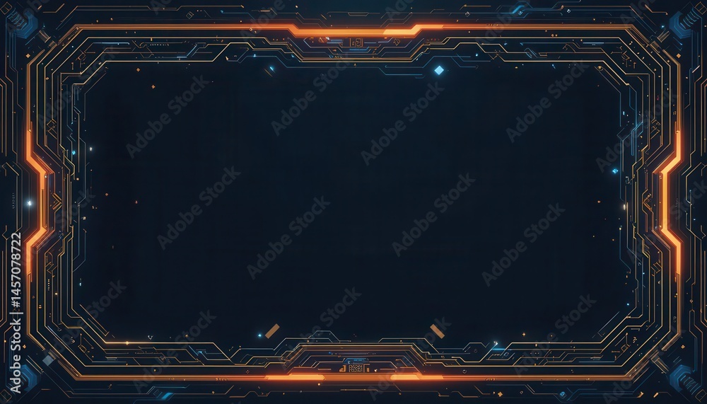 Poster abstract digital circuitry frame design