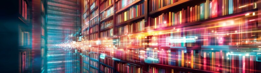 Abstract Digital Library Illustration