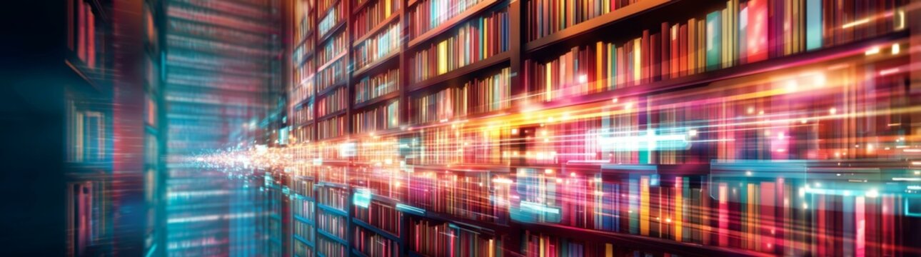 Abstract Digital Library Illustration
