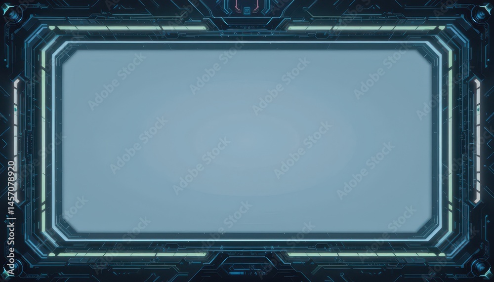 Poster futuristic technological interface blank screen display