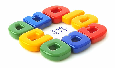 Colorful letters frame for education