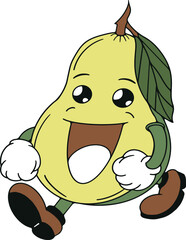 Vector illustration of a spirit avocado cartoon 