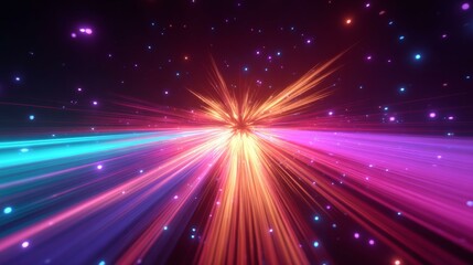 Abstract Colorful Light Speed Lines