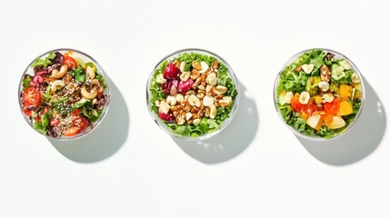 Healthy salad bowls, various options