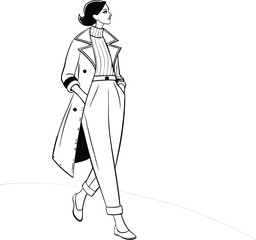 vector illustration of a fashion model in sunglasses