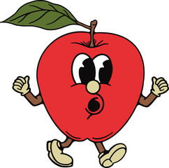 Vector illustration of apple cartoon 