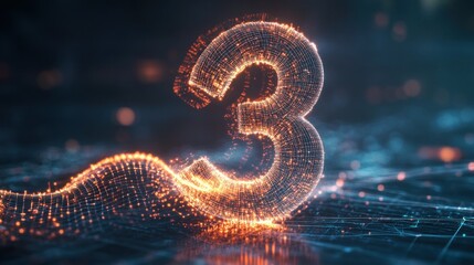 Dynamic digital number three