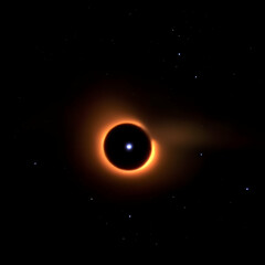 Fototapeta premium Black hole accretion disk cosmic event space background science illustration