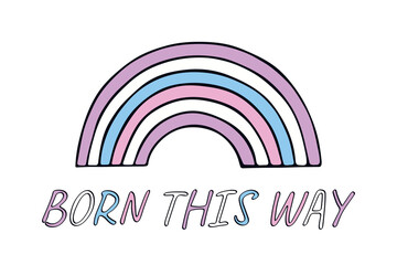 Colorful rainbow shape Intersex pride flag Happy pride day LGBTQIA community Pride Month Vector hand drawn doodle for posters, stickers, logo, cards