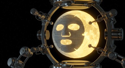 Futuristic Beauty Treatment Moonlit Face Mask in Sci Fi Device