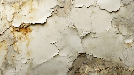 Obraz premium Weathered peeling paint on cracked wall surface with textured decay