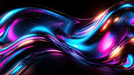 Fototapeta premium Abstract fluid art with glossy sheen
