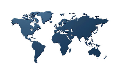 Obraz premium Abstract blue world map on, cut out - stock png.