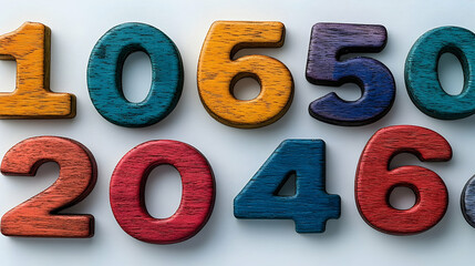 Naklejka premium Colorful wooden numbers educational