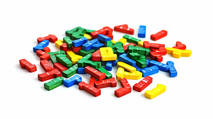 Colorful wooden numbers illustration