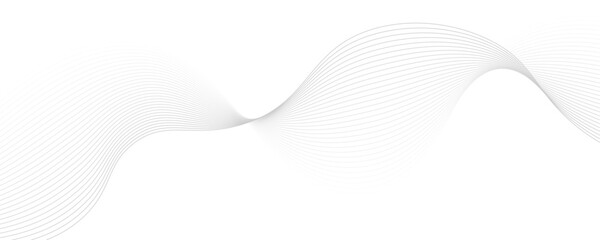 Abstract white and gray background. Abstract linear flowing particles future technology concept abstract wave curve lines banner.  