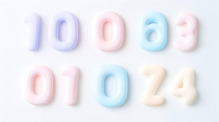 Fototapeta premium Pastel colored numbers educational graphic