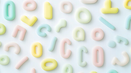 Naklejka premium Pastel numbers and letters background