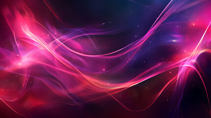 Obraz premium Abstract Neon Light Waves on Dark Background - Vibrant Energy Flow