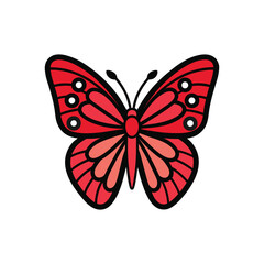 Abstract colorful silhouette butterfly on white background. Vector illustration