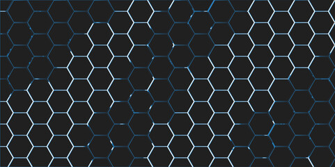 Blue metal net texture, a seamless hexagonal pattern on a grid backdrop, an industrial design illustration