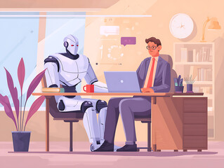 Elegant AI Technology Concept with Business Agent