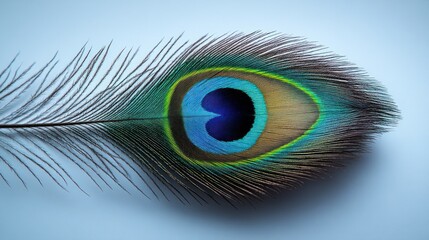 Obraz premium Detailed peacock feather close-up