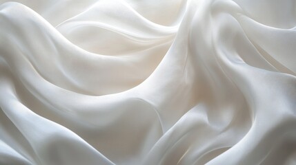 Obraz premium Elegant waves of soft white silk fabric with luxurious texture