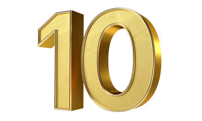 Bling Bling Diamond Gold Number Ten 3D Text Effect