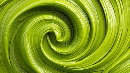 Obraz premium Vibrant Swirl: A captivating abstract visual of dynamic swirl, showcasing an eye-catching, rich green color, creating an alluring sensory experience.