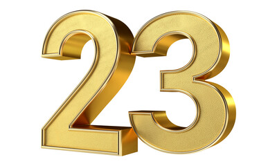Bling Bling Diamond Gold Number 23 3D Text Effect