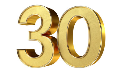 Bling Bling Diamond Gold Number 30 3D Text Effect