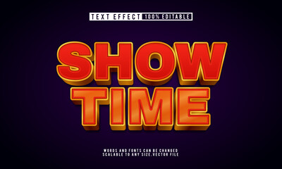 Show time 3D editable text effect with bold, fun style perfect for event designs.