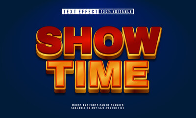 Show time 3D editable text effect with bold, fun style perfect for event designs.