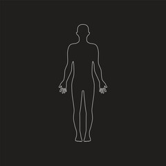 human full body outline in white color