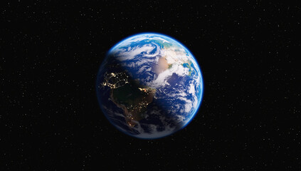 Fototapeta premium aerial view of the planet earth in space