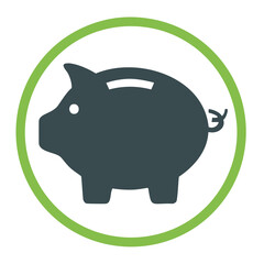 piggy bank with green arrow