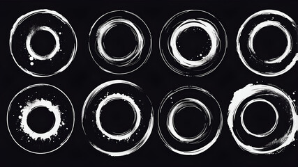 "Grunge Brush Circle Frames Collection"	